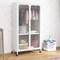 Costway Storage Wardrobe Cabinet Mobile Armoire Closet with Hanging Rod & Adjustable Shelf